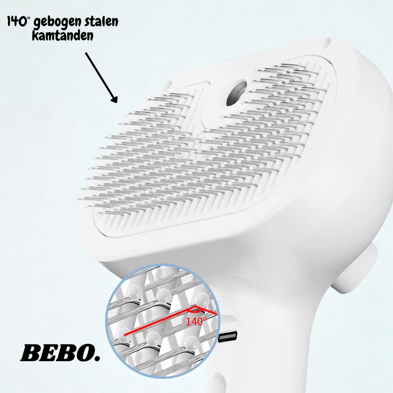 BEBO Stoom Borstel voor Katten – Elektrische Massage & Ontklit Kam