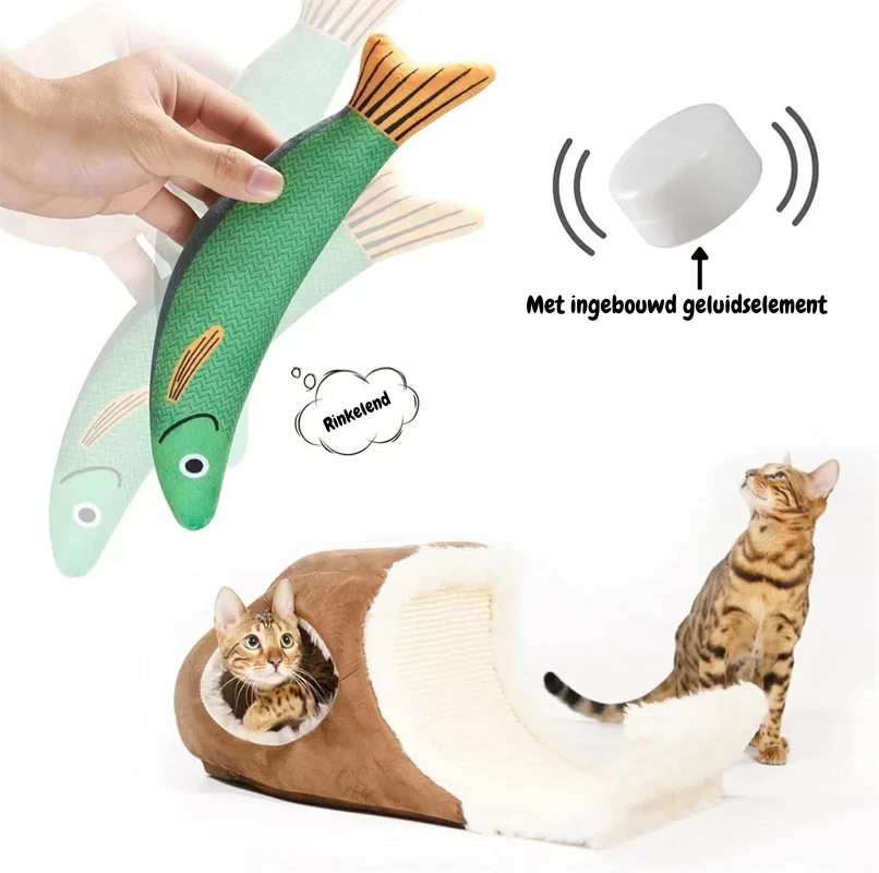 BEBO Interactief 3D Goudvis met Catnip en Geluid