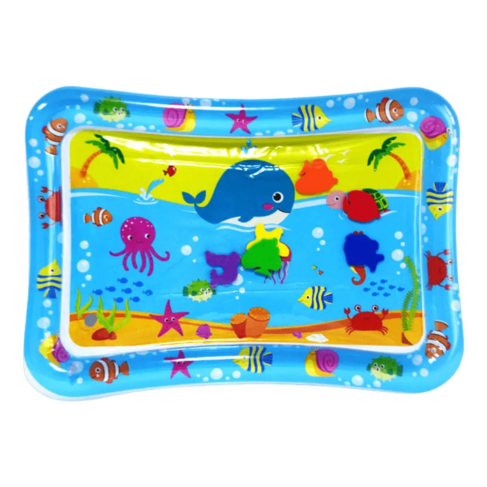 Water Sensory Play Mat Thickened Inflatable Water Mat for Cat and Dog Pet Playmat with Fish Sea Ocean Theme Sensory Toy Water