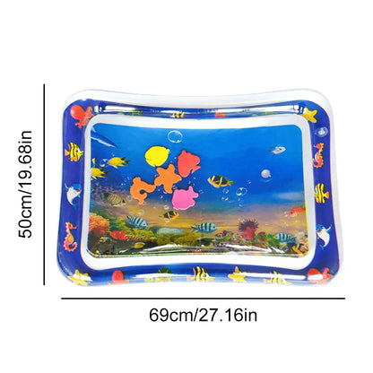 Water Sensory Play Mat Thickened Inflatable Water Mat for Cat and Dog Pet Playmat with Fish Sea Ocean Theme Sensory Toy Water