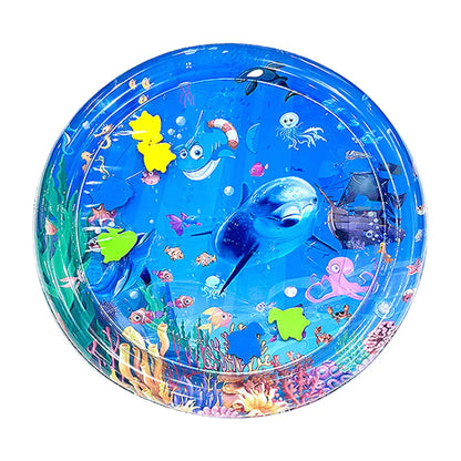 Water Sensory Play Mat Thickened Inflatable Water Mat for Cat and Dog Pet Playmat with Fish Sea Ocean Theme Sensory Toy Water