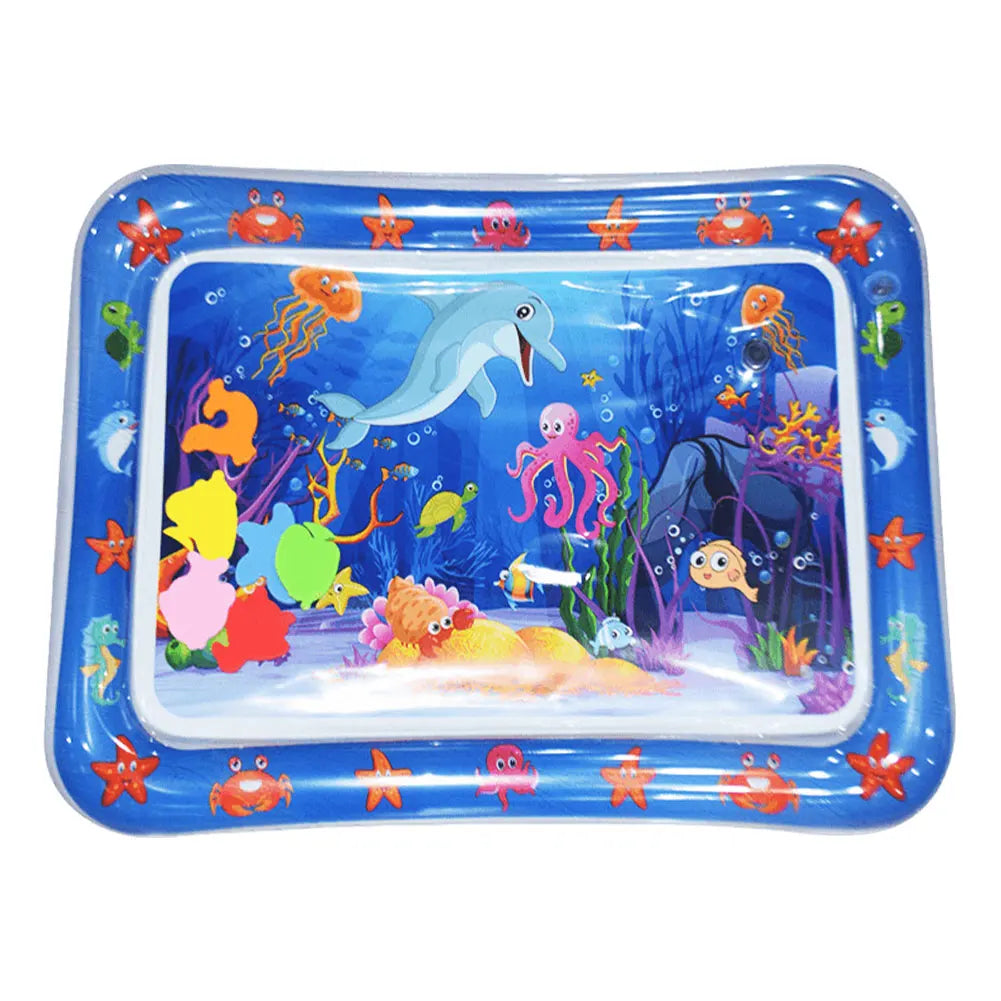 Water Sensory Play Mat Thickened Inflatable Water Mat for Cat and Dog Pet Playmat with Fish Sea Ocean Theme Sensory Toy Water