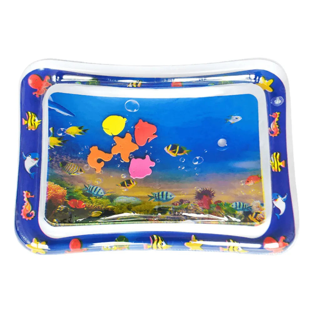 Water Sensory Play Mat Thickened Inflatable Water Mat for Cat and Dog Pet Playmat with Fish Sea Ocean Theme Sensory Toy Water