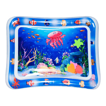 Water Sensory Play Mat Thickened Inflatable Water Mat for Cat and Dog Pet Playmat with Fish Sea Ocean Theme Sensory Toy Water